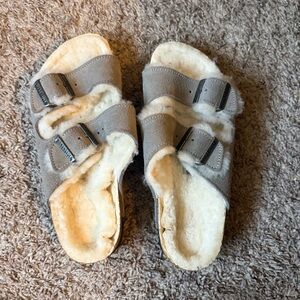 birkenstock Shearling Lined Sandals